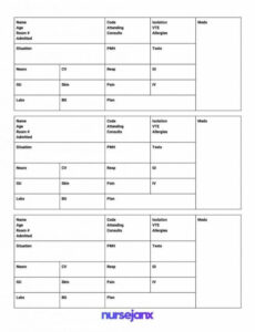 Costum Psychiatric Nursing Shift Report Template Excel Example