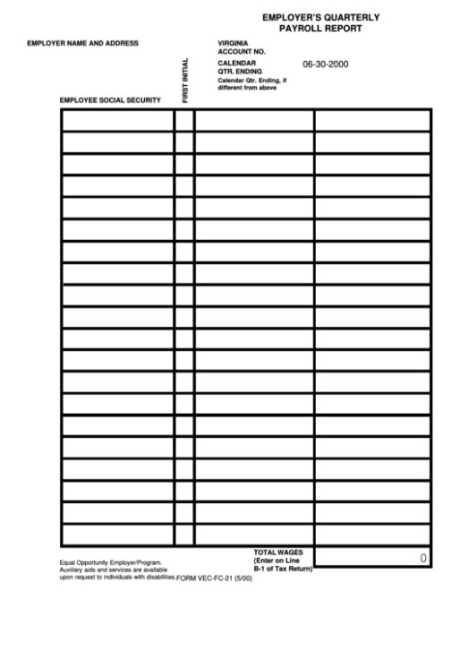 Costum Quarterly Payroll Report Template Excel