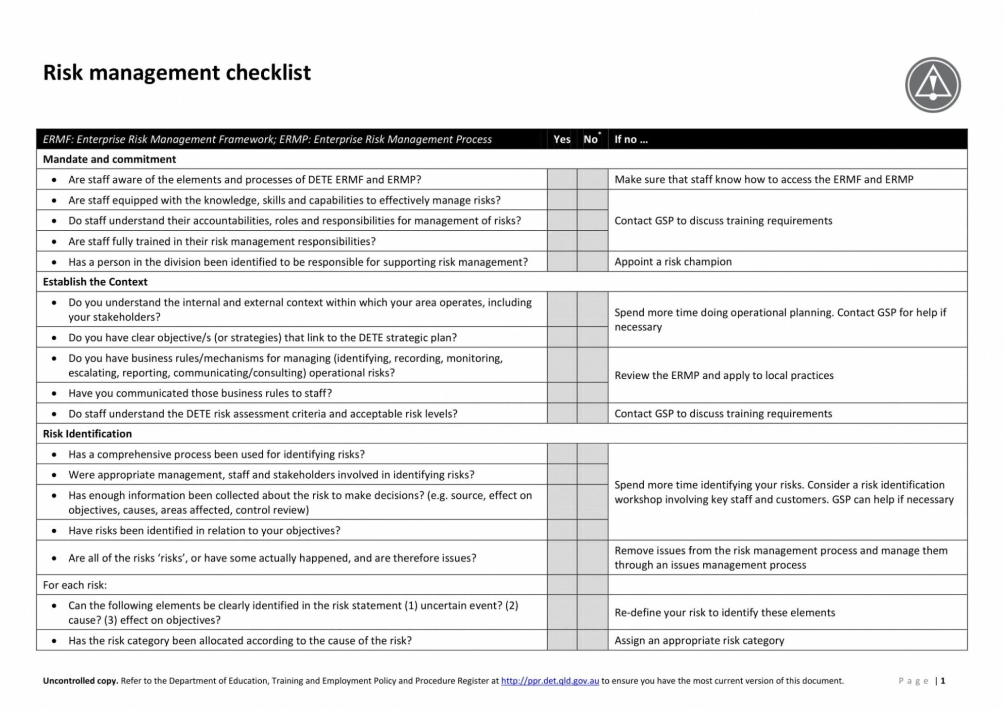 Costum Risk Assessment Report Template Word