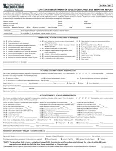 Editable Behavior Report Template Excel Sample