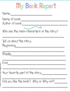 Editable Book Report Template Doc Sample