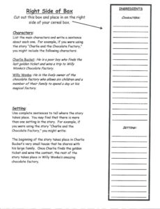 Editable Cereal Box Book Report Template Word