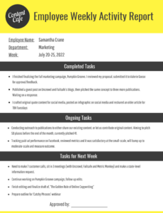 Editable Employee Progress Report Template Excel Example