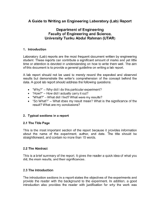 Editable Engineering Lab Report Template Doc