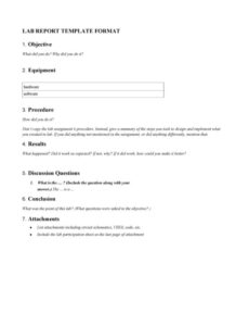 Editable Lab Report Template Doc