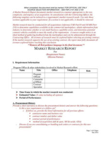 Editable Market Research Report Template Excel Example