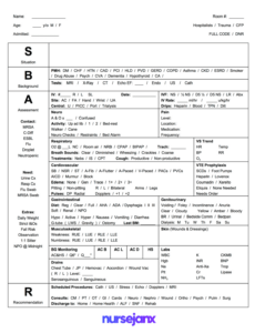 Editable Nurse Report Sheet Template  Sample