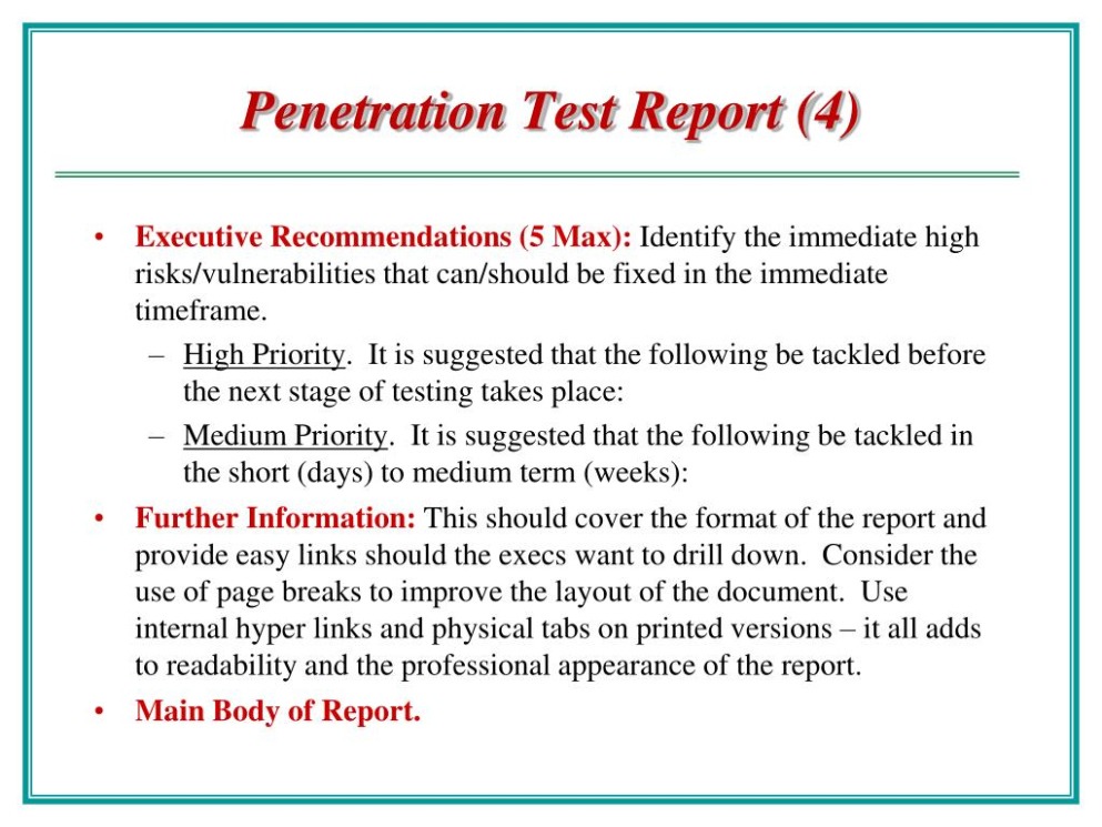 Editable Penetration Test Report Template  Sample