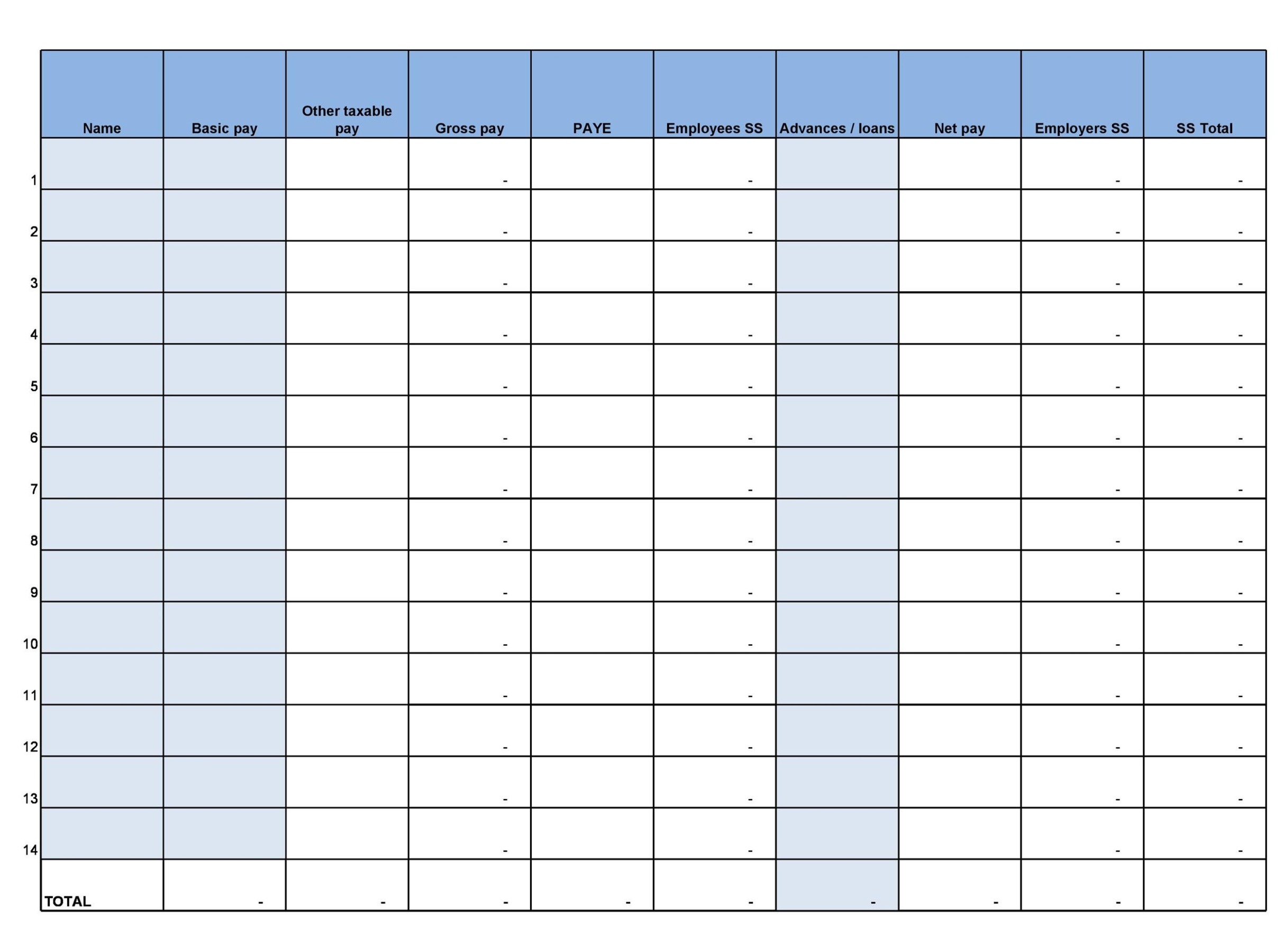 Editable Quarterly Payroll Report Template Excel