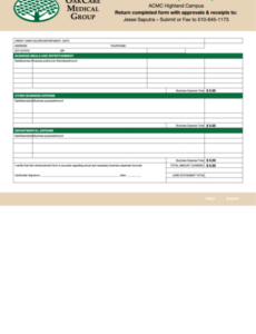 Employee Credit Card Expense Report Template Word Sample