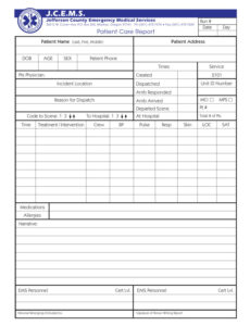 Ems Patient Care Report Narrative Template Doc Sample