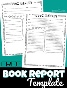 Free Book Report Template For 5Th Graders  Sample