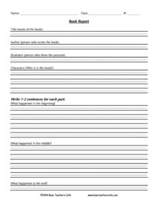 Free Book Report Template Word Sample