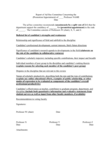 Free Committee Report Template Pdf Sample