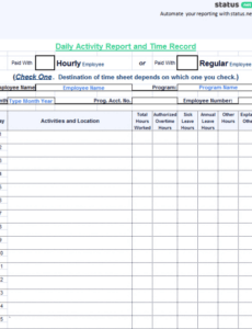 Free Daily Activity Report Security Template