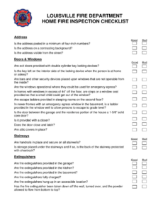 Free Fire Door Inspection Report Template Word