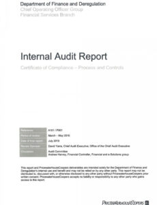 Free Internal Audit Report Template Doc Sample