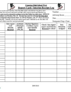 Free Report Card Template Homeschool Pdf Example