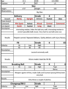 Free Scouting Report Template Doc Example