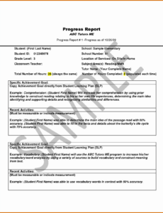 Free Student Progress Report Template Pdf Sample