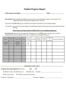 Free Student Progress Report Template Word