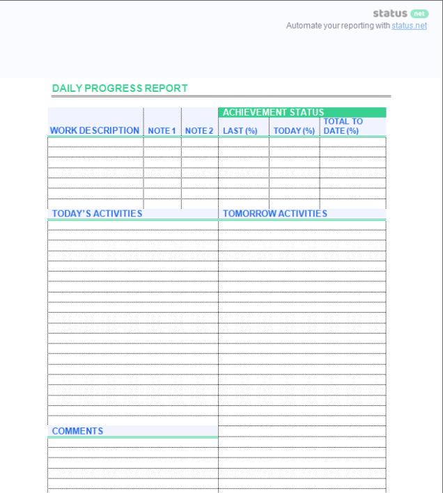 Free Wip Report Template Word