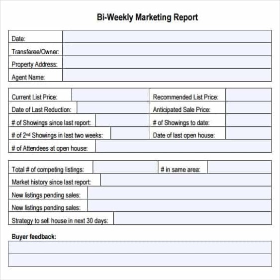 Market Research Report Template Word Sample