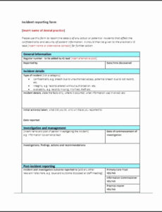 Police Report Template For Theft Pdf Sample
