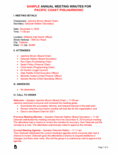 Printable After Meeting Report Template Excel