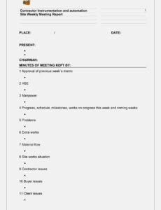 Printable After Meeting Report Template Pdf