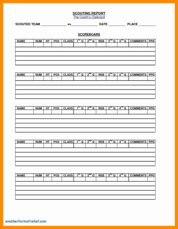 Printable Basketball Scouting Report Template