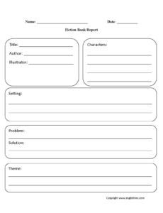 Printable Book Report Template For 5Th Graders Word Example