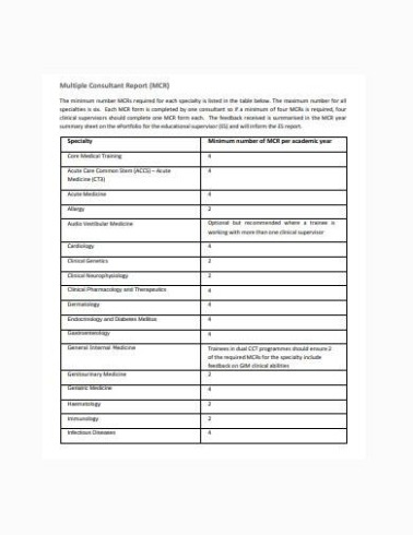 Printable Consultant Monthly Report Template Doc Example