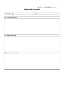 Printable Consultant Monthly Report Template  Example