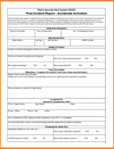 Printable Cyber Incident Report Template  Example