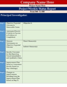 Printable Employee Progress Report Template Word