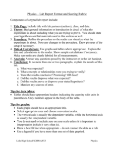 Printable Formal Lab Report Template Excel Sample