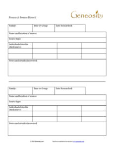 Printable Genealogy Research Report Template Pdf Example