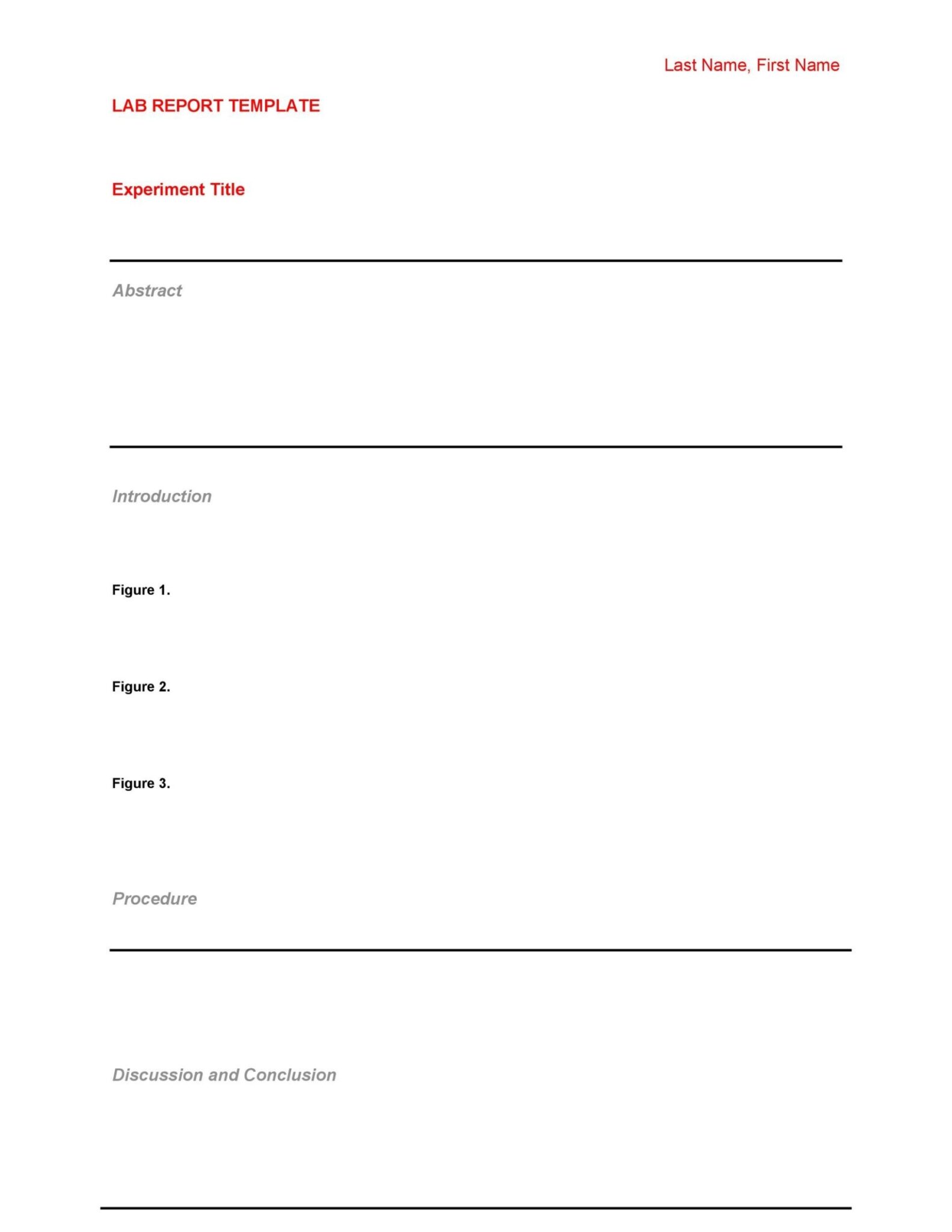 Printable Lab Report Template Doc Example - Tacitproject