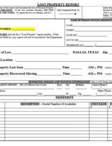 Printable Police Report Template For Students  Example