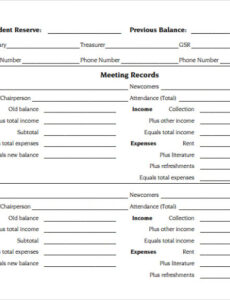 Printable Treasury Report Template Doc Sample