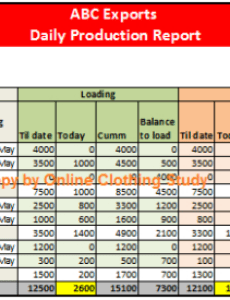 Production Report Template Word