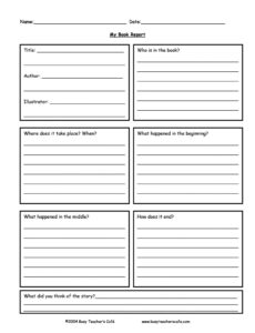 Professional Book Report Template For 5Th Graders Excel Sample