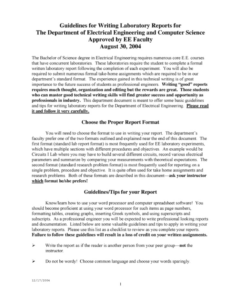 Professional Engineering Lab Report Template Doc