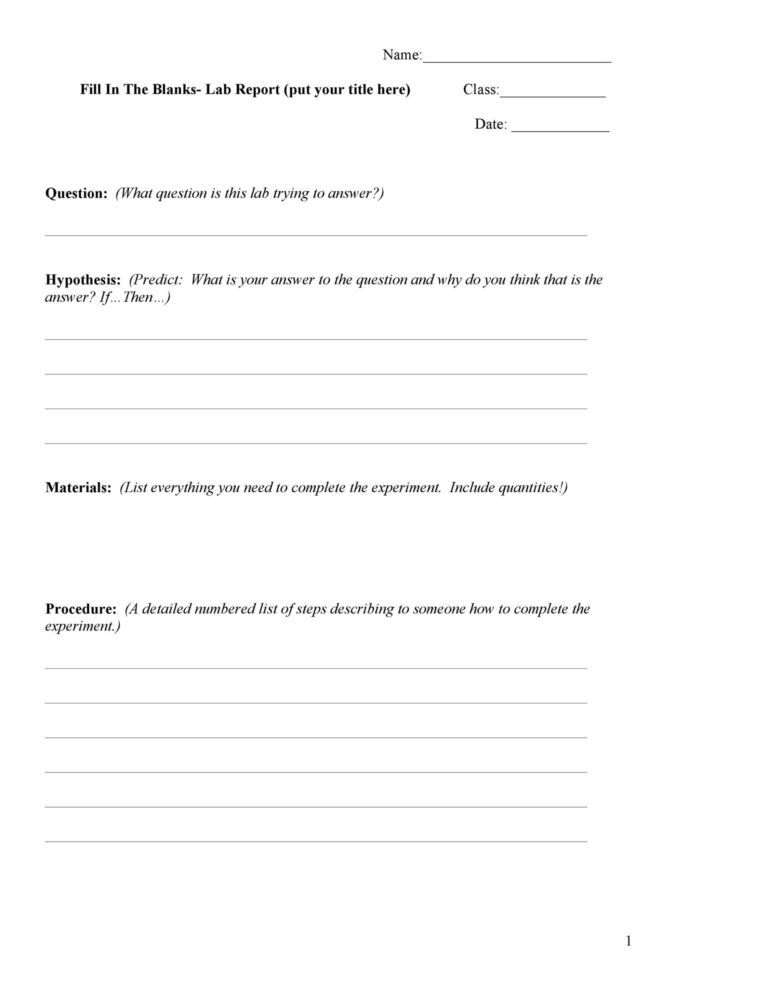 Professional Engineering Lab Report Template Doc Example - Tacitproject
