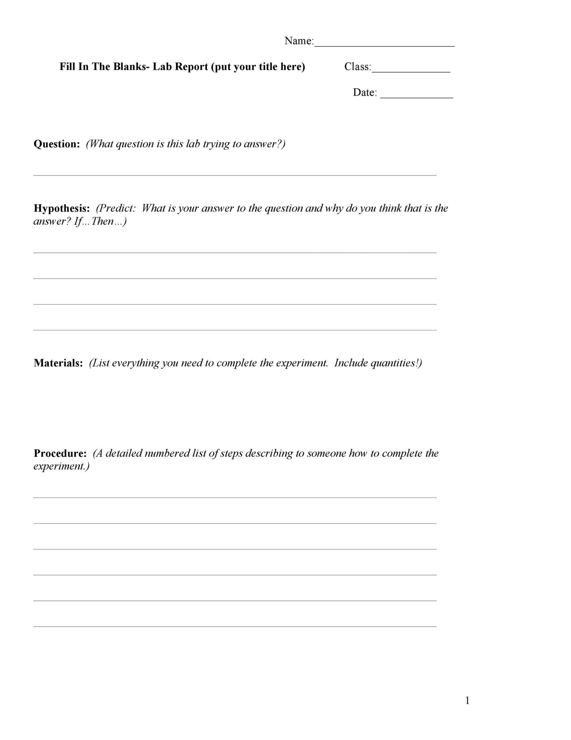 Professional Engineering Lab Report Template Doc Example