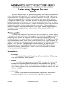 Professional Engineering Lab Report Template Pdf Sample
