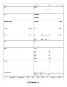 Professional Nurse Report Sheet Template Excel Sample