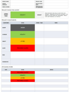 Professional Stoplight Report Template