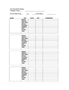 Quarterly Payroll Report Template Word Example